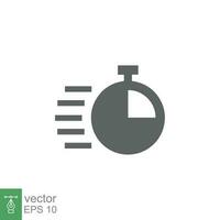 Fast time icon. Quick delivery concept. Stopwatch symbol. Vector illustration isolated. EPS 10.