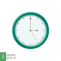 Analog clock flat icon. Time management symbol, chronometer with hour, minute and second arrow. Simple vector illustration isolated on white background. EPS 10.