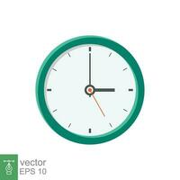 icono plano de reloj analógico. símbolo de gestión del tiempo, cronómetro con flecha de hora, minuto y segundo. ilustración vectorial simple aislada sobre fondo blanco. eps 10. vector