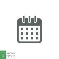 Calendar line icon. Simple outline style. Schedule, date, time symbol concept. Vector illustration isolated. EPS 10.