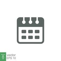 Calendar line icon. Simple outline style. Schedule, date, time symbol concept. Vector illustration isolated. EPS 10.