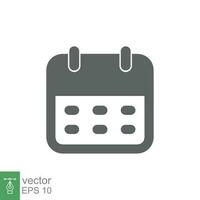 Calendar line icon. Simple outline style. Schedule, date, time symbol concept. Vector illustration isolated. EPS 10.