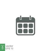 Calendar line icon. Simple outline style. Schedule, date, time symbol concept. Vector illustration isolated. EPS 10.