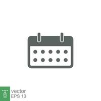 Calendar line icon. Simple outline style. Schedule, date, time symbol concept. Vector illustration isolated. EPS 10.