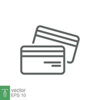 Credit card icon. Simple flat style. Business pay concept. Two cards on top of each other. Vector illustration isolated on white background. EPS 10.
