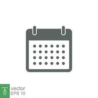 Calendar line icon. Simple outline style. Schedule, date, time symbol concept. Vector illustration isolated. EPS 10.