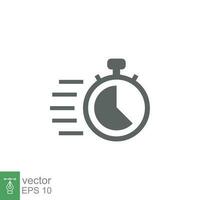 Fast time icon. Quick delivery concept. Stopwatch symbol. Vector illustration isolated. EPS 10.