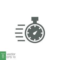 Fast time icon. Quick delivery concept. Stopwatch symbol. Vector illustration isolated. EPS 10.