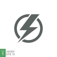 Power icon. Lightning, bolt, energy and thunder electric concept. Vector illustration isolated. EPS 10.