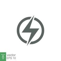 Power icon. Lightning, bolt, energy and thunder electric concept. Vector illustration isolated. EPS 10.