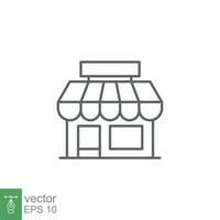 Store icon. Simple outline style. Online shop concept. Thin line vector illustration isolated. EPS 10.