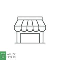 Store icon. Simple outline style. Online shop concept. Thin line vector illustration isolated. EPS 10.