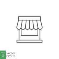 Store icon. Simple outline style. Online shop concept. Thin line vector illustration isolated. EPS 10.