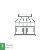 Store icon. Simple outline style. Online shop concept. Thin line vector illustration isolated. EPS 10.