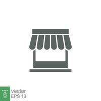 Store icon. Simple solid style. Online shop concept. Glyph symbol vector illustration isolated. EPS 10.