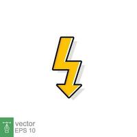 Thunder and bolt lighting flash icon. Flat style on white background. Vector illustration isolated. EPS 10.