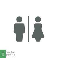 Toilet restroom sign icon. Public navigation symbol. Simple solid style. Vector illustration isolated on white background. EPS 10