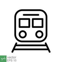 Train icon. Simple outline style. Station, tram, subway, transportation concept. Thin line vector illustration isolated on white background. EPS 10.