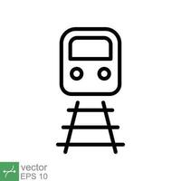 Train icon. Simple outline style. Station, tram, subway, transportation concept. Thin line vector illustration isolated on white background. EPS 10.