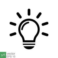 Light bulb icon. Simple outline style. Creative, analytical thinking processing, electrical lamp, idea solution concept. Thin line vector illustration isolated on white background. EPS 10.