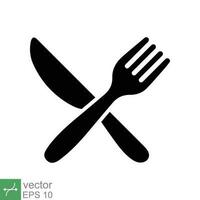 cuchillería y cocina conjunto icono. sencillo sólido estilo. tenedor y cuchillo, cena, almuerzo, utensilio, plato, mostrada, alimento, comer concepto. glifo vector ilustración aislado en blanco antecedentes. eps 10