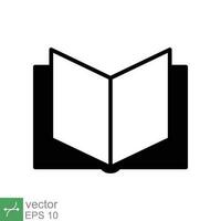 Book icon. Simple flat style. Textbook reading, open book, school, education, magazine, library, university, learning concept. Vector illustration isolated on white background. EPS 10.