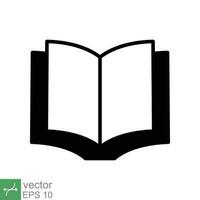 Book icon. Simple flat style. Textbook reading, open book, school, education, magazine, library, university, learning concept. Vector illustration isolated on white background. EPS 10.