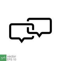 Bubble speech icon. Simple outline style. Communicate, cloud, ballon, bubble, conversation, dialogue, communication concept. Line vector illustration isolated on white background. EPS 10.