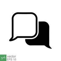 burbuja habla icono. sencillo plano estilo. hablar, diálogo, charlar, globo, apoyo, cita, conversación, comunicación concepto. vector ilustración aislado en blanco antecedentes. eps 10