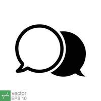 burbuja habla icono. sencillo plano estilo. hablar, diálogo, charlar, globo, apoyo, cita, conversación, comunicación concepto. vector ilustración aislado en blanco antecedentes. eps 10