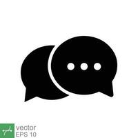 Chat icon. Simple solid style. Speech bubble, conversation, dialog, forum, discussion, message, help, chatting concept. Glyph vector illustration isolated on white background. EPS 10.