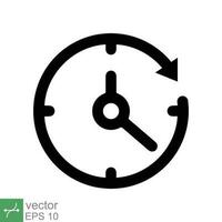 Clock icon. Simple flat style. Time, arrow, wall, business, circle, speed, stopwatch, deadline, alarm counter concept. Vector illustration isolated on white background. EPS 10.