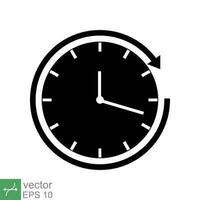 Clock icon. Simple flat style. Time, arrow, wall, business, circle, speed, stopwatch, deadline, alarm counter concept. Vector illustration isolated on white background. EPS 10.