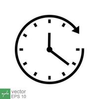 Clock icon. Simple flat style. Time, arrow, wall, business, circle, speed, stopwatch, deadline, alarm counter concept. Vector illustration isolated on white background. EPS 10.