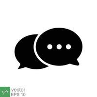 Chat icon. Simple solid style. Speech bubble, conversation, dialog, forum, discussion, message, help, chatting concept. Glyph vector illustration isolated on white background. EPS 10.