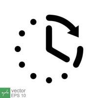 Clock icon. Simple flat style. Time, arrow, wall, business, circle, speed, stopwatch, deadline, alarm counter concept. Vector illustration isolated on white background. EPS 10.