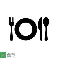 lámina, tenedor, cuchillo, y cuchara icono. sencillo plano estilo. comida, comer, almuerzo, cena, plato, alimento, vajilla, utensilio concepto diseño. vector ilustración aislado en blanco antecedentes. eps 10