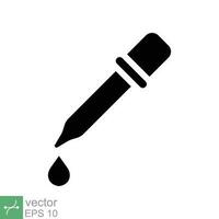 Dropper icon. Simple flat style. Pipette, eye drop, medicine, bottle, eyedropper, lab, droplet, science design. Vector illustration isolated on white background. EPS 10.