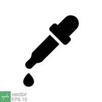 Dropper icon. Simple flat style. Pipette, eye drop, medicine, bottle, eyedropper, lab, droplet, science design. Vector illustration isolated on white background. EPS 10.