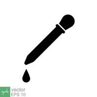 Dropper icon. Simple flat style. Pipette, eye drop, medicine, bottle, eyedropper, lab, droplet, science design. Vector illustration isolated on white background. EPS 10.