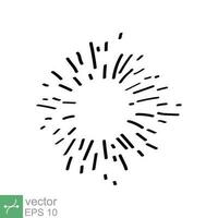 Sunburst explosion hand drawn. Spark doodle, line, firework. Vector illustration design isolated on white background. EPS 10.