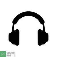 auriculares auriculares plano icono. sencillo sólido estilo. auricular, pictograma, escucha música, inalámbrico oído teléfono, tecnología concepto. glifo vector ilustración aislado en blanco antecedentes. eps 10