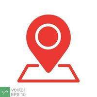 Pin map place location icon. Simple flat style. Geo marker, minimal, label, travel, road, tag, mark navigation, map concept. Vector illustration isolated on white background. EPS 10.