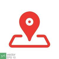 Pin map place location icon. Simple flat style. Geo marker, minimal, label, travel, road, tag, mark navigation, map concept. Vector illustration isolated on white background. EPS 10.