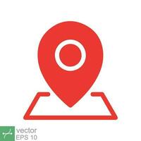 Pin map place location icon. Simple flat style. Geo marker, minimal, label, travel, road, tag, mark navigation, map concept. Vector illustration isolated on white background. EPS 10.