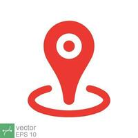 Pin map place location icon. Simple flat style. Geo marker, minimal, label, travel, road, tag, mark navigation, map concept. Vector illustration isolated on white background. EPS 10.