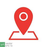 Pin map place location icon. Simple flat style. Geo marker, minimal, label, travel, road, tag, mark navigation, map concept. Vector illustration isolated on white background. EPS 10.