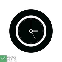 reloj icono. sencillo plano estilo. pared reloj rostro, oficina hora, marcar, flecha, círculo, redondo, mirar, hora concepto. vector ilustración aislado en blanco antecedentes. eps 10
