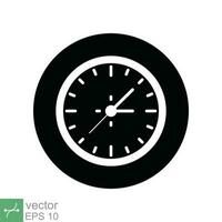 Clock icon. Simple flat style. Wall clock face, office hour, dial, arrow, circle, round, watch, time concept. Vector illustration isolated on white background. EPS 10.