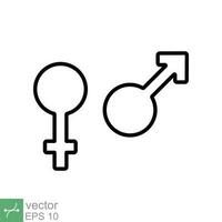 género icono. sencillo plano estilo. hembra y masculino, hombre y mujer, hombres y mujer, chico y chica, sexo, unisexo concepto. vector ilustración aislado en blanco antecedentes. eps 10